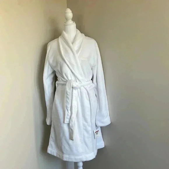 Calvin Klein Shawl Collar Logo Belted Robe​​ - Picture 1 of 11